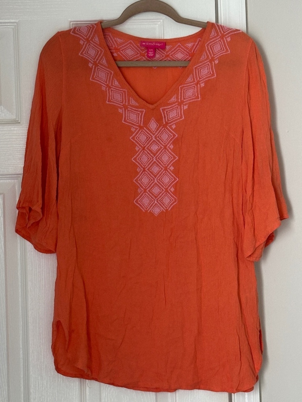 Lilly Pulitzer for Target Camilla Gauze Top Orange Pink Retired Medium Gauze